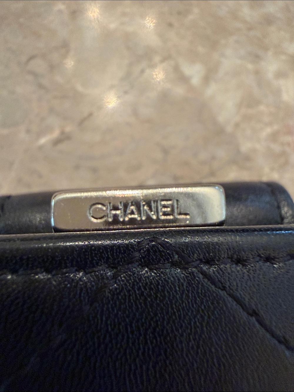 CHANEL Cambon Authentic Black and White Leather Wallet with Pink interior GUC - Picture 3 of 17
